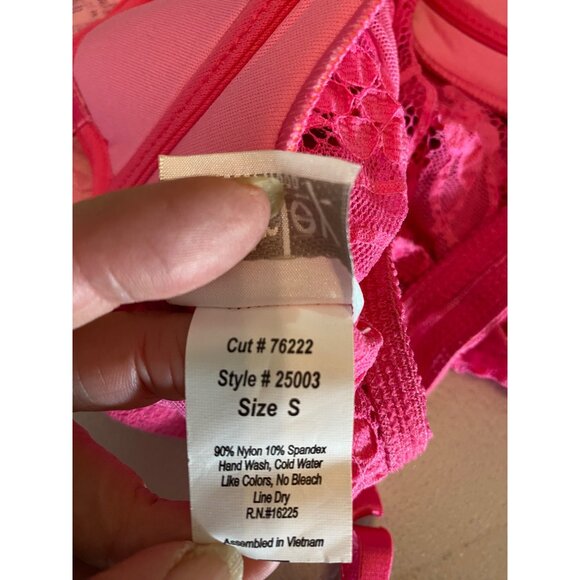 Shirley or Hollywood Lace Pink Teddy Garter Straps Small - Picture 4 of 8